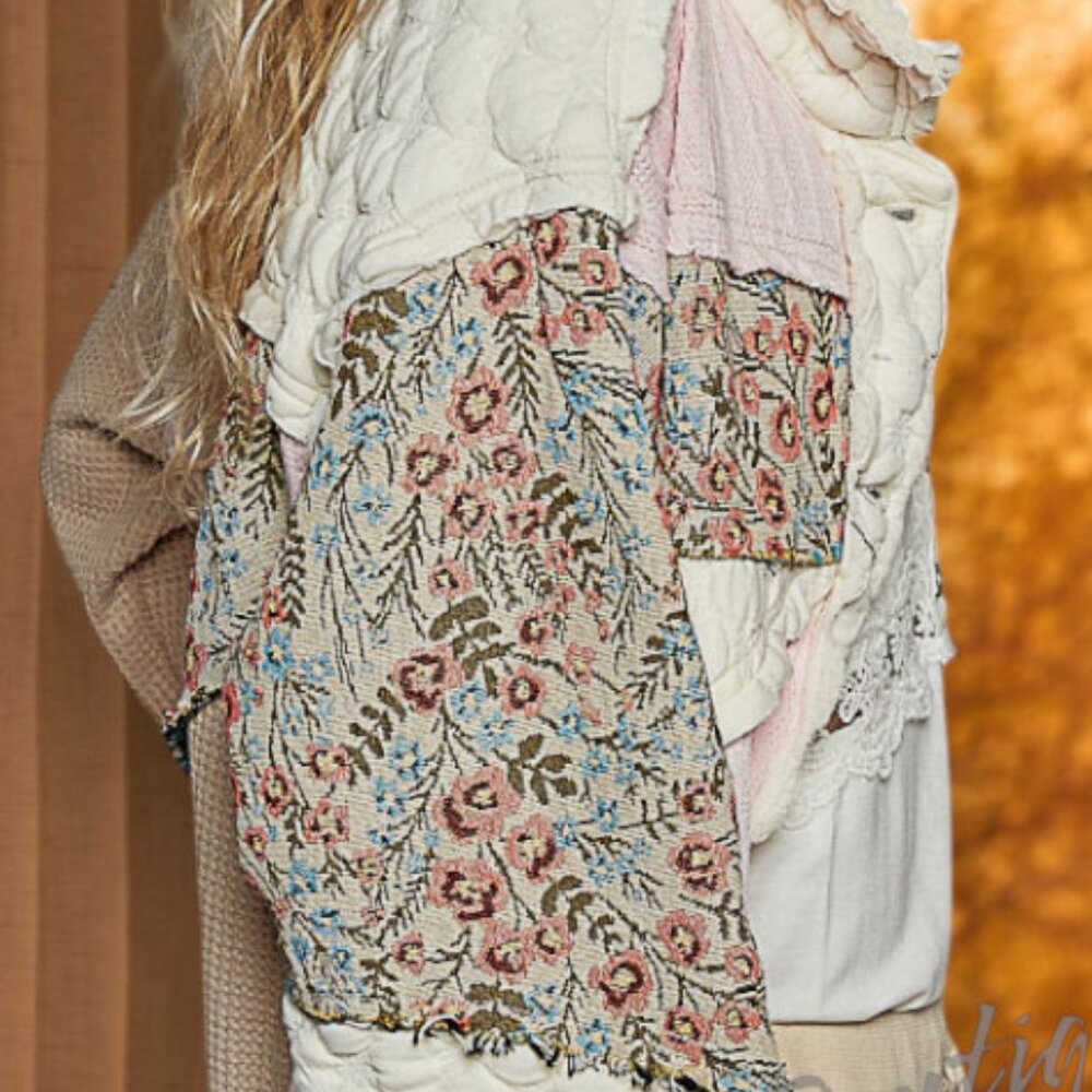 POL Coastal Bohemian Luxurious Quilted Jacquard Collared Button Up Comfy Jacket - Picture 11 of 15